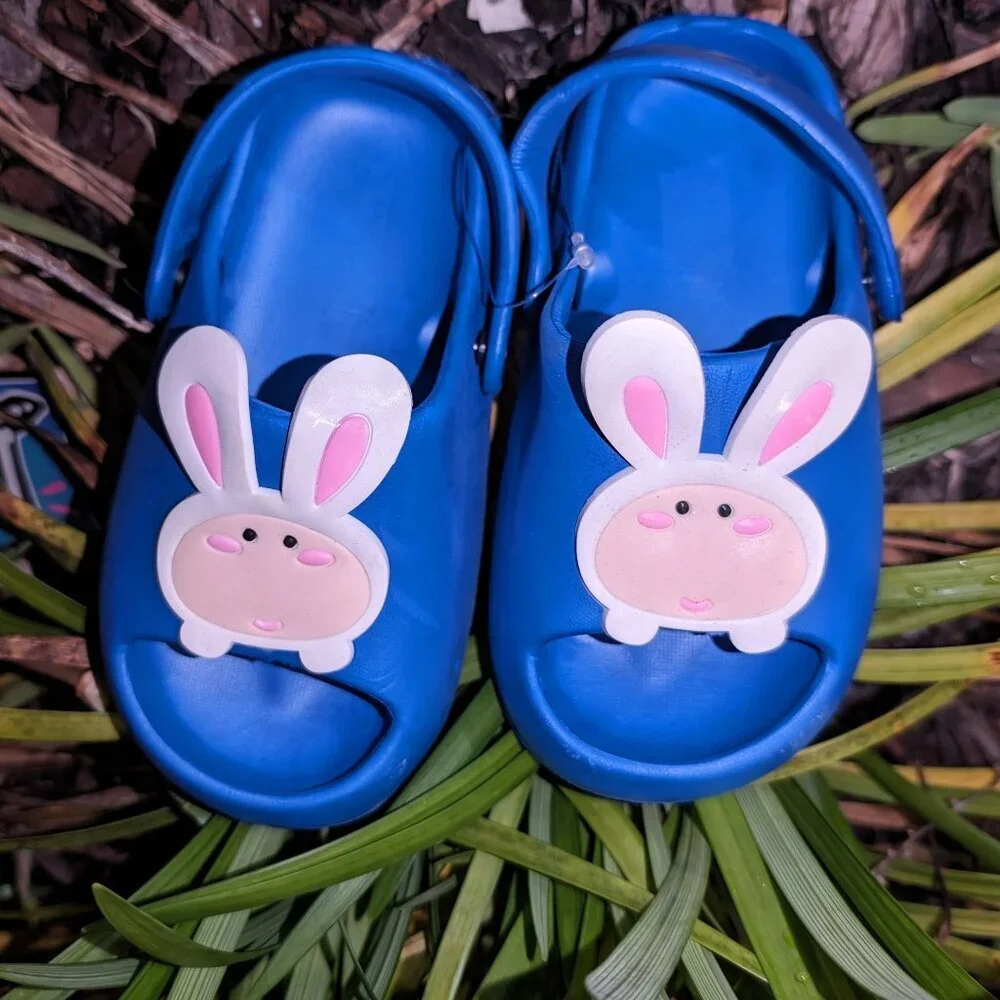 NWT Comfortable Unisex Kids Filp Flops Slides(Sizes:2.5 -12 Years) Yellow/D.Blue